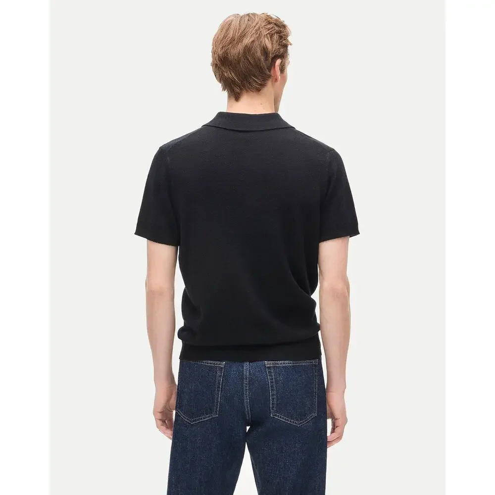 NWT J. Crew Cashmere Short-sleeve Sweater-polo in Black Size S